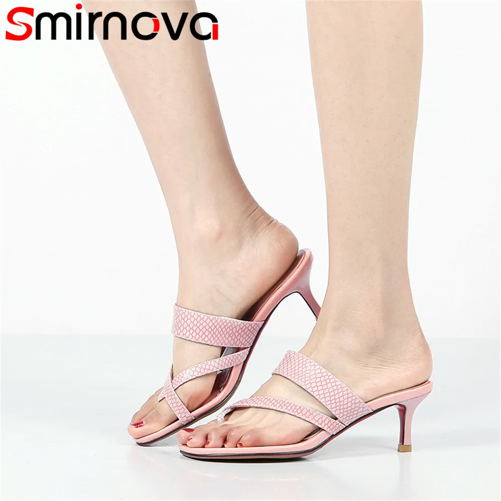 

Smirnova 2018 fashion summer new shoes woman thin heel high heels shoes elegant prom wedding sandals women genuine leather shoes