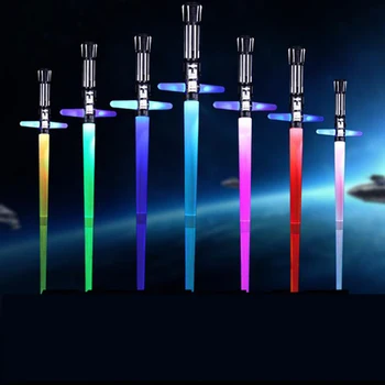 

led toys Lightsaber Led Flashing Swords Toy Cosplay Props Kids Double Light Saber Toy Sword for Boys Christmas Gifts Light saber