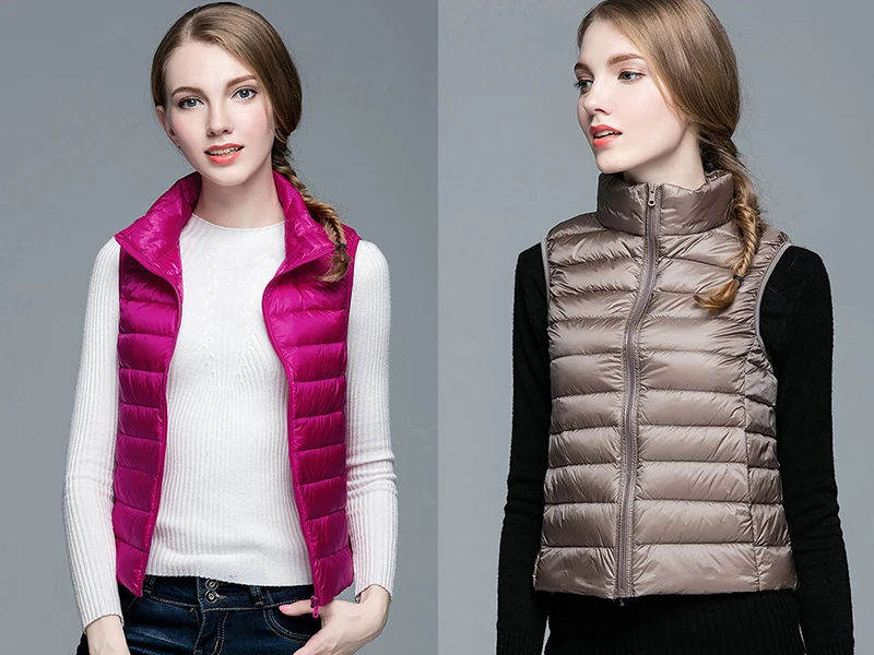 Kostlich New Arrival Autumn Vest Coat Women Ultra Light Sleeveless Jacket Waistcoat Warm Winter Vest Outwear Plus Size Clothing (69)