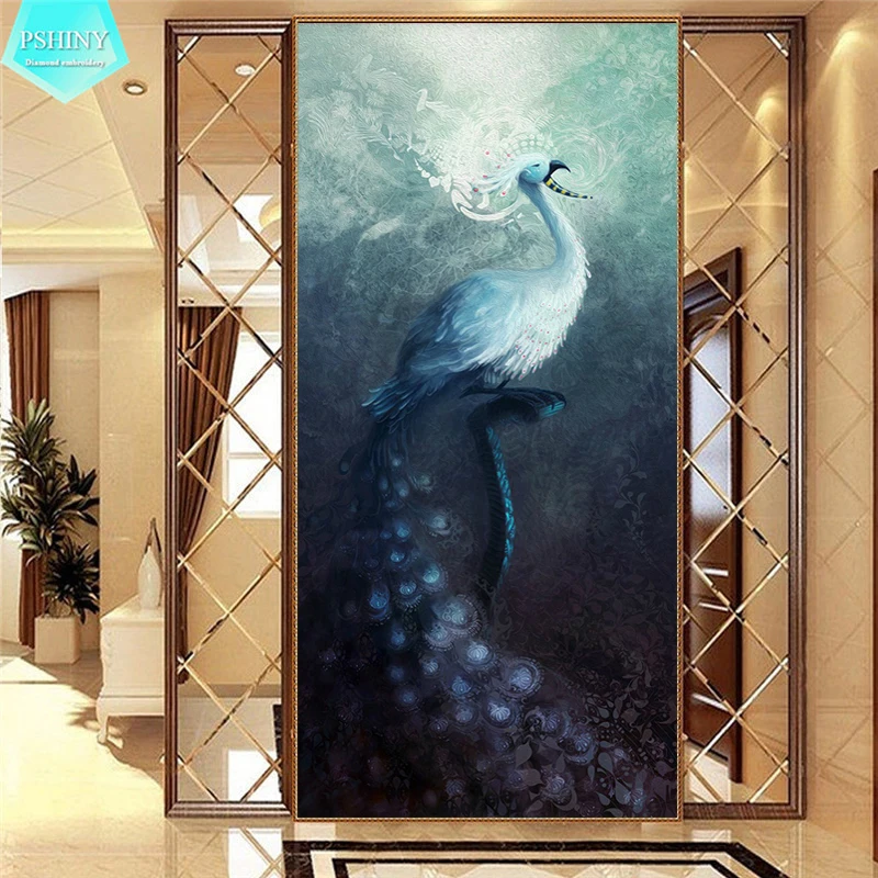 

PSHINY 5D DIY Diamond embroidery sale Modern style Peacock picture Full Square rhinestone animals Diamond Painting cross stich