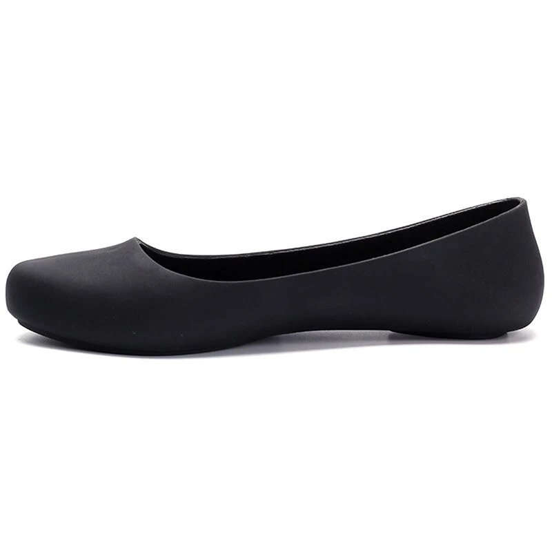 

Women Flats Spring Autumn Round Toe Slip On PVC Concise Solid Color Women Jelly Shoes Water-proof Outdoor Beach Flat Rain Shoes