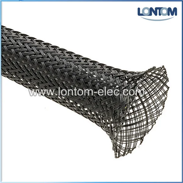 

45 mm 10 PET Braided Expandable Auto Wire Cable Sleeve High Quality Black