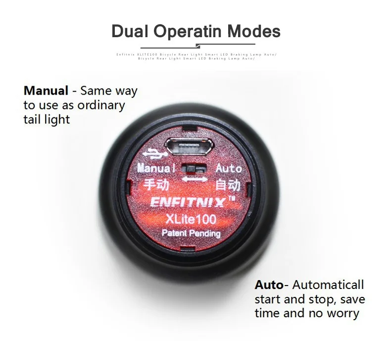 Top XLITE100 Flashlight for Bicycle Auto Start/Stop Brake Sensing IPx6 Waterproof USB Charging LED Tail Taillight For Bike Light 17