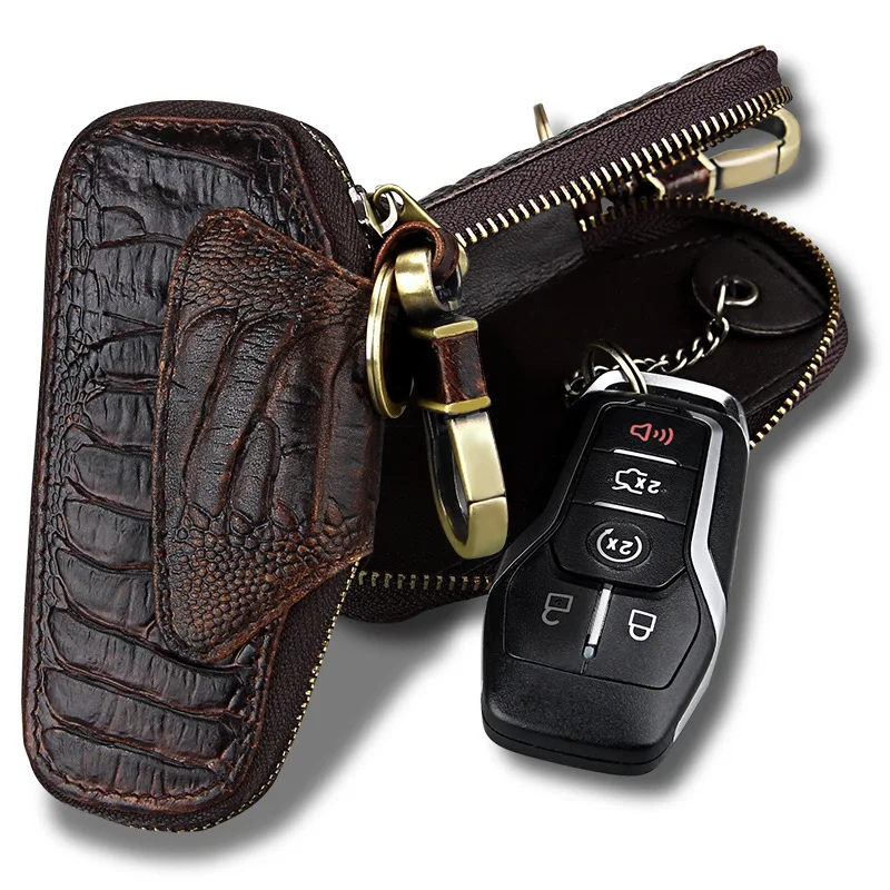 

Men Mini Specialized Key Holder Genuine Leather Wallet Coin Pocket Fashion Zipper Short Design Male Purse Brand Simple Men Purse