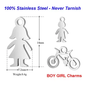 

10pcs/lot 100% Stainless Steel Boy Girl Charms VNISTAR High Polished Bike Music Symbol DIY Charm Jewelry Finding Supplies
