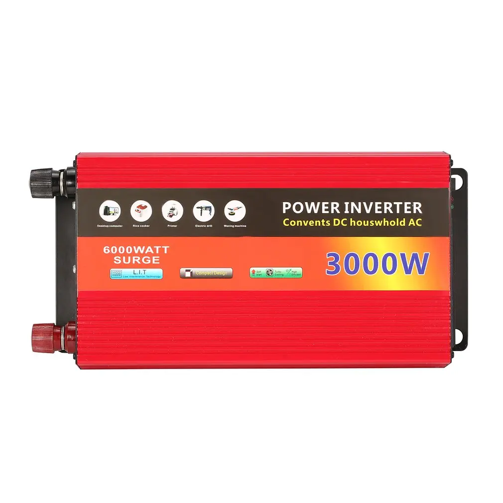 

New 3000W Solar Household Power Inverter Voltage Transformer Pure Sine Wave Power Inverter DC12V to AC 220V Converter Charger