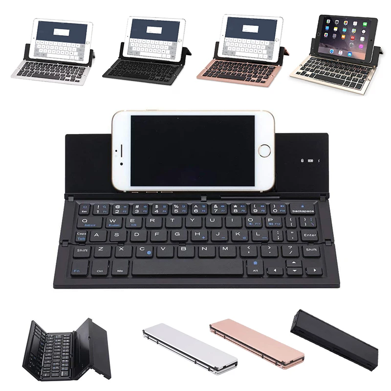 Gaming Keyboard Remote Folding Wireless Bluetooth Keyboard Tablet Phone Office Keypad Ergonomic Keyboard Gold