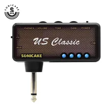 Sonicake, enchufe de guitarra eléctrica amponix, auriculares Amp, Mini amplificador portátil recargable por USB, Combo clásico americano de sonido metálico