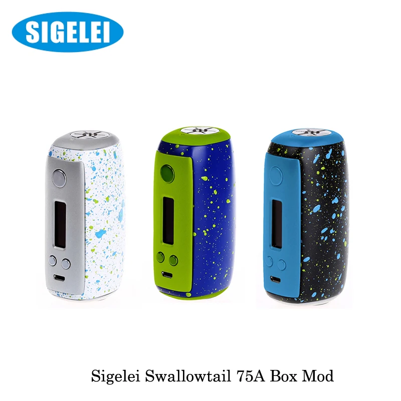 

Original Sigelei Swallowtail 75A Support charging of POWER ON/OFF and charging max current can reach 2.5A without 18650 battery