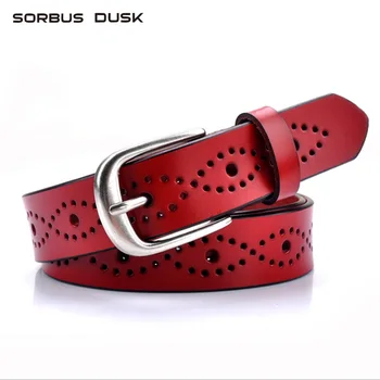 

SORBUS DUSK Fashion New Designer Genuine Leather Women's Belts Vintage Style Top Quality Newest Luxury Female Strap For Jeans