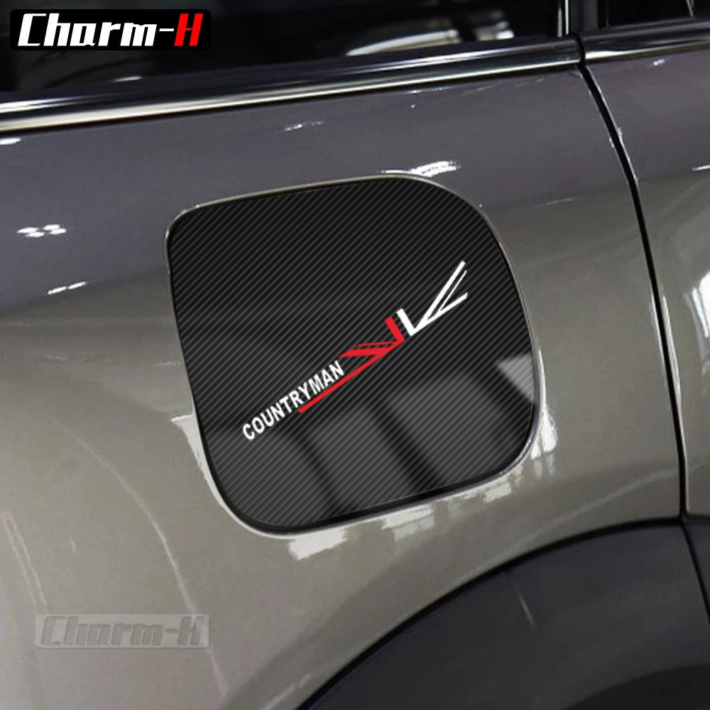 For Mini Cooper Countryman F60 Union Jack Style 5D Carbon Fiber Vinyl Car Decoration Fuel Cap Tank Cover Sticker Decals 2017-