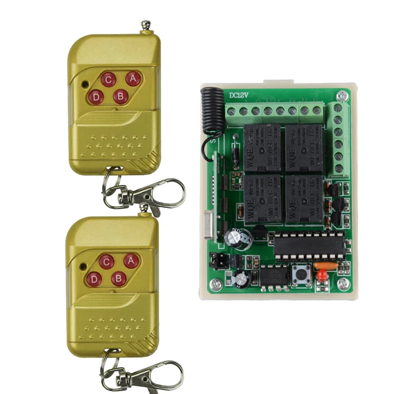 

DC 12V 10A 4CH Receiver & Transmitter Wireless Remote Control Switch Syatem Smart Home Switch 315mhz 433mhz