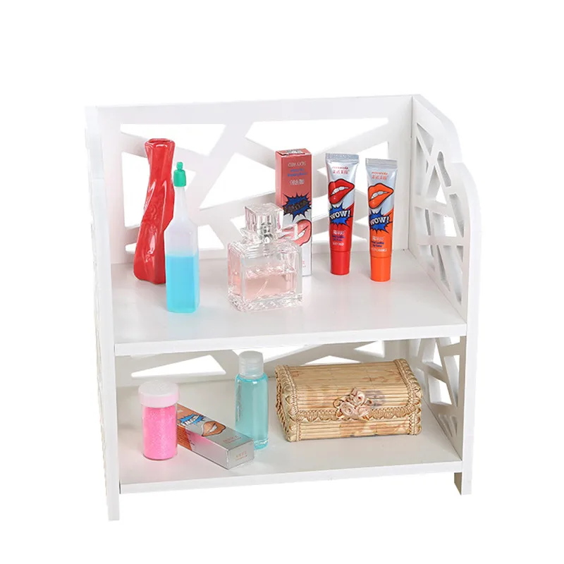 

DIY Handmade Wood Storage Boxes White Household Storage Racks Simple Cosmetic Storage Case Phone Racks Wood Shelf Rack