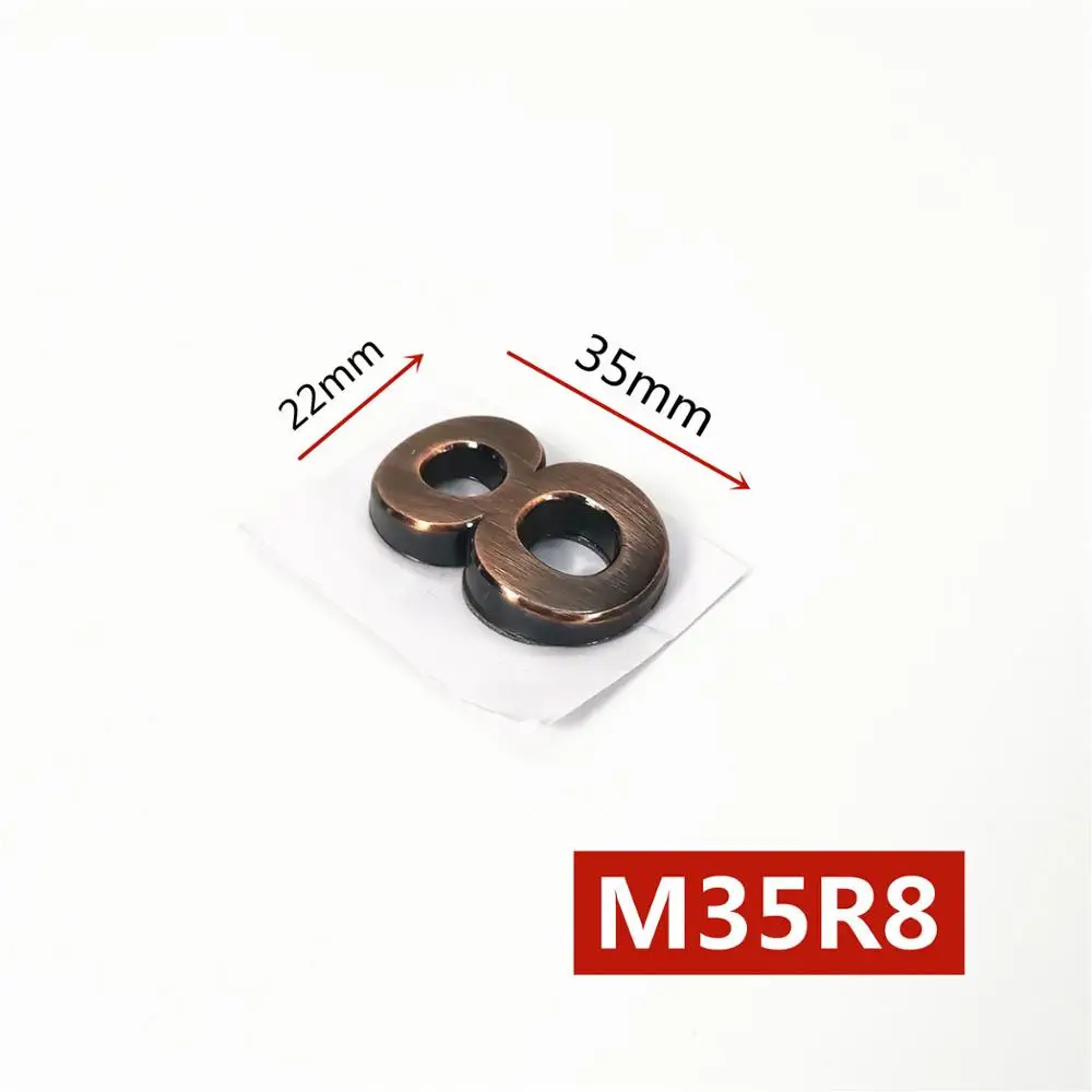 35 мм x 22 мм АБС-пластик дверная пластина цифра красная медь самоклеящаяся 0-9 дверная табличка с номерами по индивидуальному заказу адрес дома# M35R - Цвет: 8