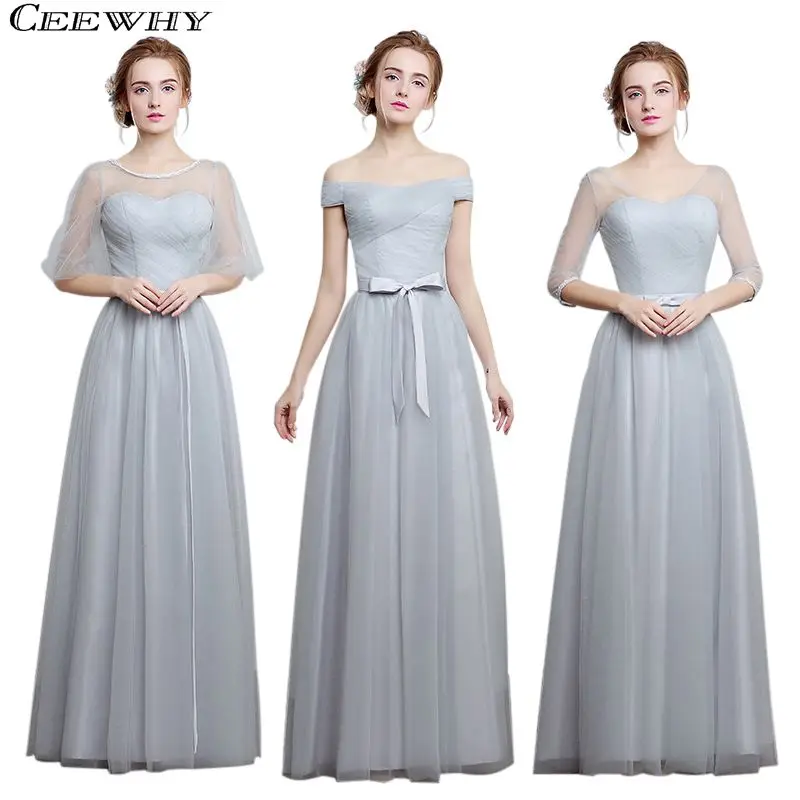 Light Gray Bridesmaid Dresses 6