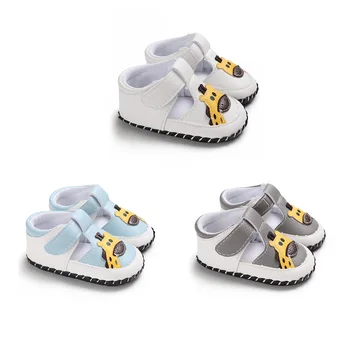 

Newborn Shoes Summer Kid First Walkers Infant Soft Sole PU Crib Sneakers Cute Animal Print Handmade Breathable Toddler