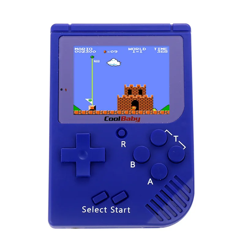 Coolbaby RS-6 Ретро портативная мини портативная игровая консоль 8 бит 3,0 дюймов цветной ЖК-дисплей Детский Цветной игровой плеер Встроенные игры 168 - Цвет: Синий