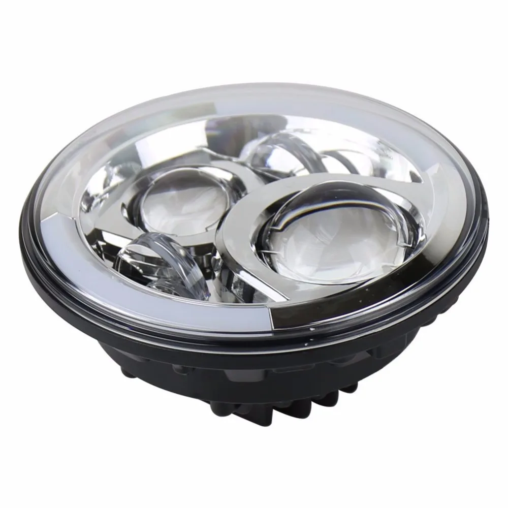 7 &quotмотоциклетный черный проектор LED Halo кольцевая фара для Dyna уличного Glide|headlight