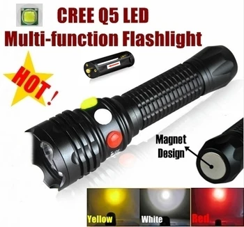 

XH-99 CREE Q5 LED signal light Yellow White Red Flashlight LED Torch Bright light signal lamp For 1x18650 or 3 x AAA Battery