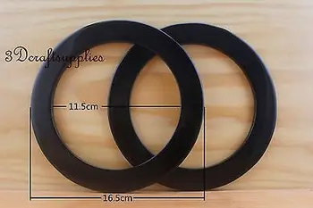 

O bag handles circle Resin handles Purse handles handbag handle a pair round black 16.5 cm M1