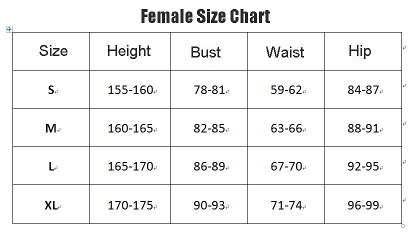 female size