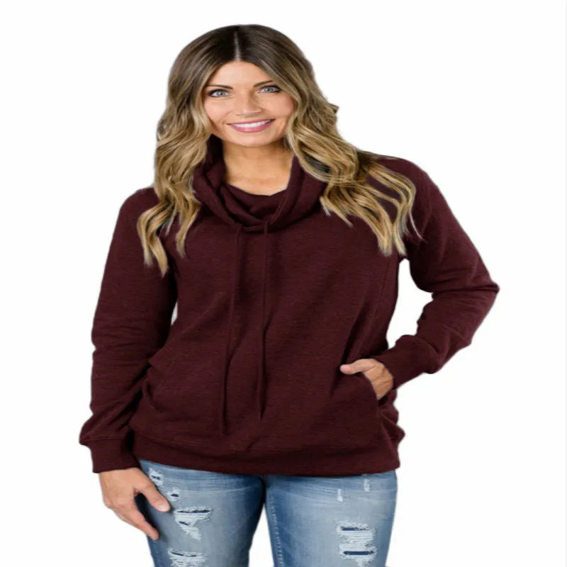2018 Autumn Women's Casual Hoodie Long Sleeve Turtleneck