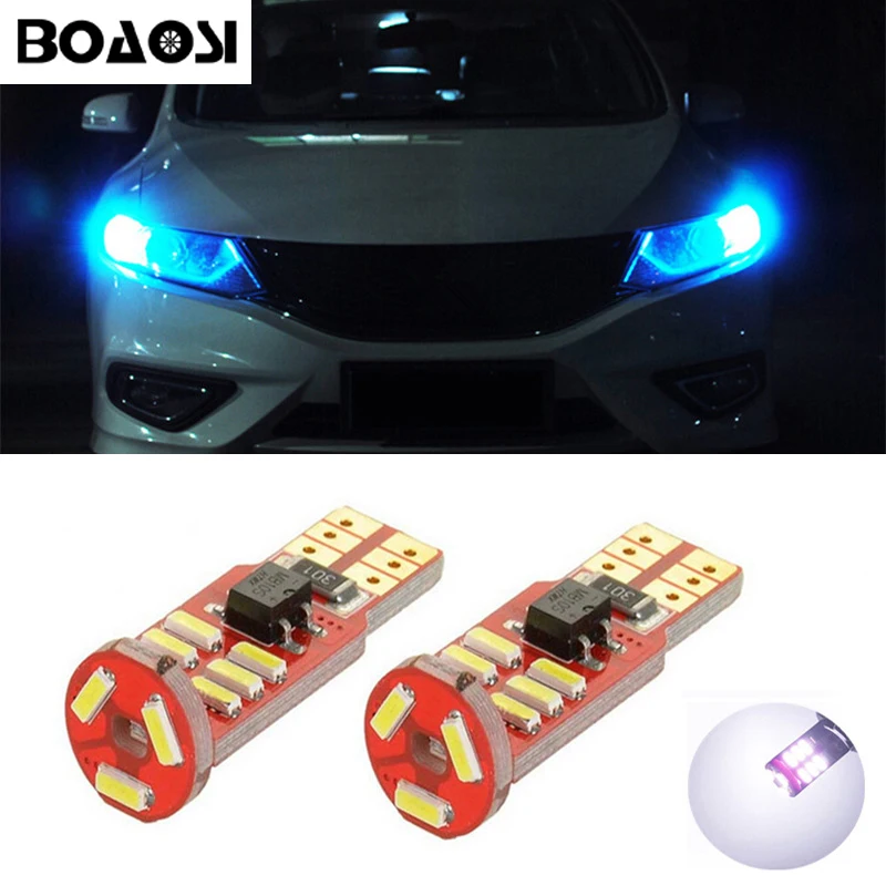 

BOAOSI 2x T10 LED 4014 Car Lamp Light bulbs with Projector Lens for Honda Civic Crv Fit Hrv Accord Odyssey Spirior city Spirior