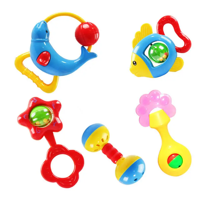 

2018 5pc/sets Animal Handbells Developmental Infant Baby Toy Bells Kids Baby Rattle Cute Lovely 10