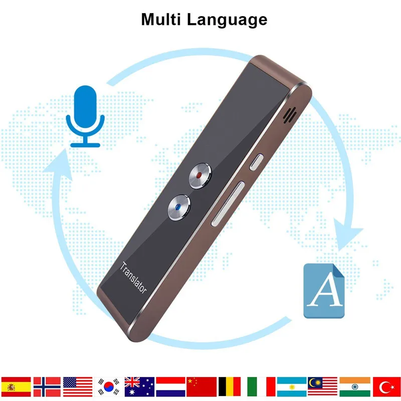 Переносной Bluetooth Smart Voice Translator 33 язык s помощник по переводу языка для Конференции