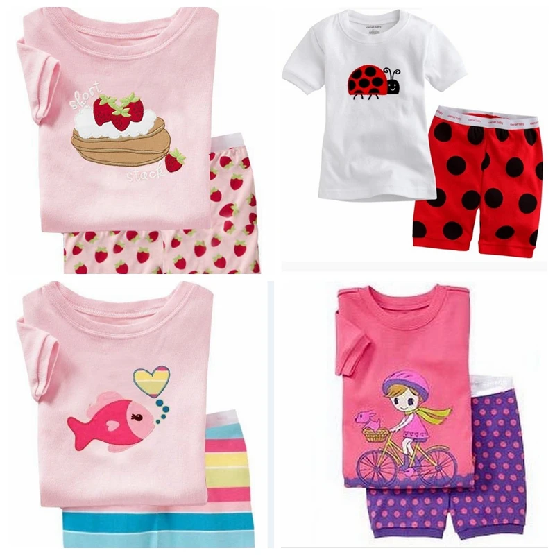 Новая ночная одежда для маленьких детей с рисунками пижамы принцессы с короткими рукавами одежда для детей