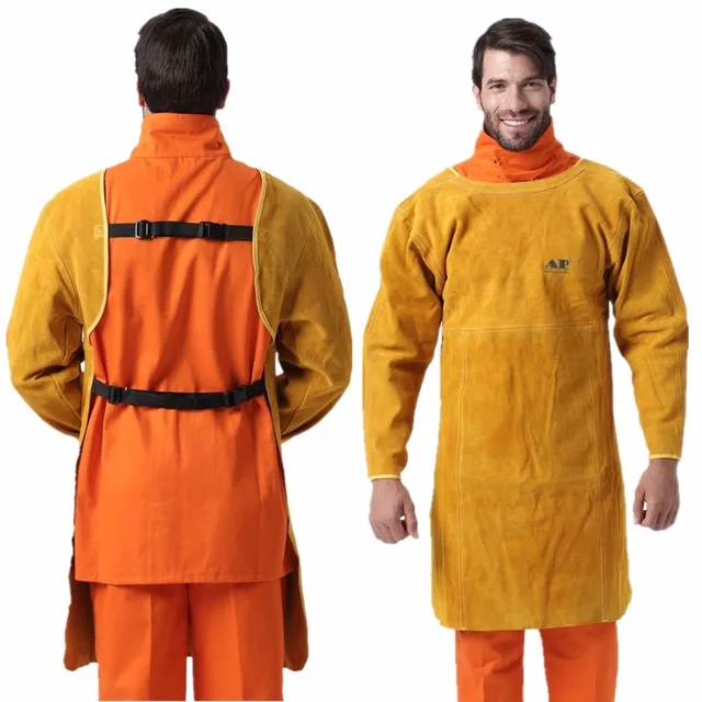 Leaether Welding Apron Cape Sleeves & Bib Apron Flame/Heat/Abrasion