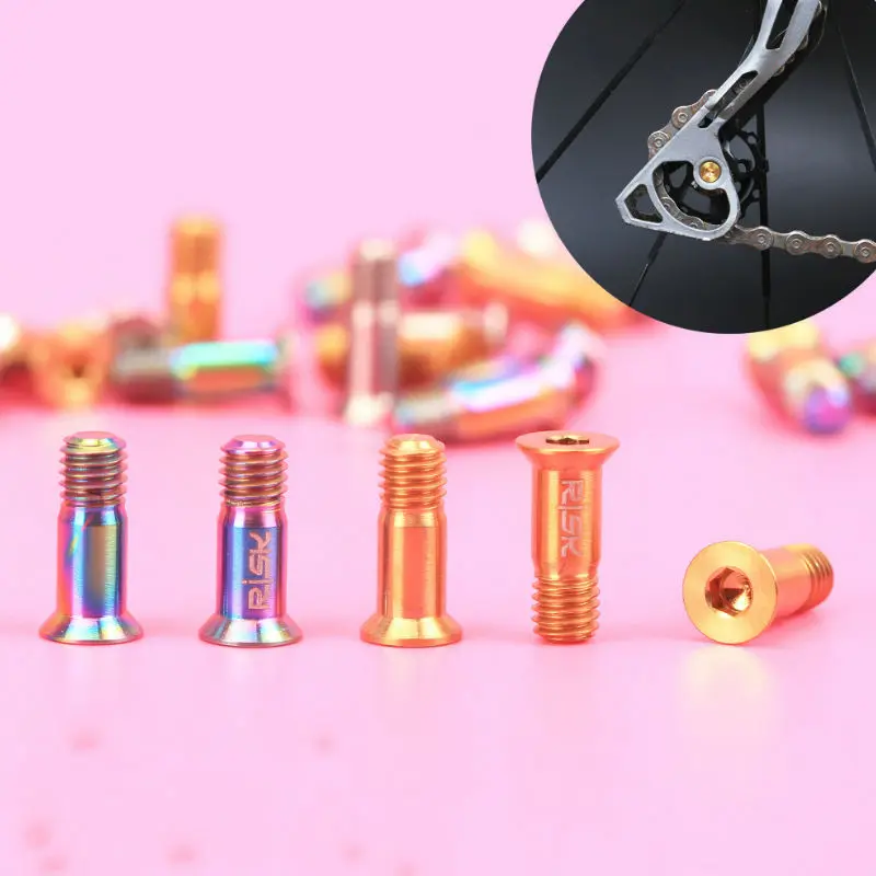 2 PCS Bicycle Titanium Screw M5*14.2 Ultralight Screws Rear Derailleur