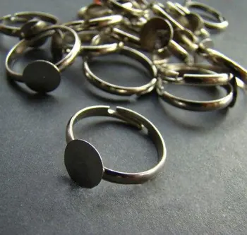 

free shipping!!!!! 400pcs/lot Silver Plated Adjustable Base Ring With 8mm Pad