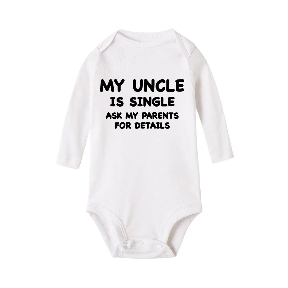 My Uncle Is Single Ask My Parents For The Details Funny Baby Bodysuit Vest 