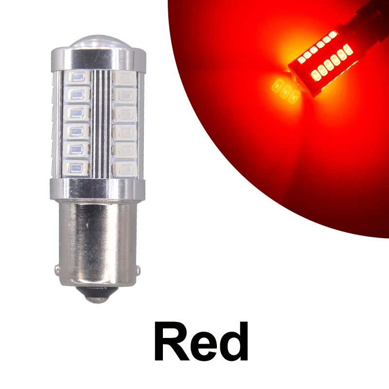 50 шт.; ; детское нижнее белье P21W 1156 BA15s 33 светодиодный 5630 SMD задний автомобильный передний указатели поворота габаритный задний фонарь лампы Белый Янтарный красный - Испускаемый цвет: Красный