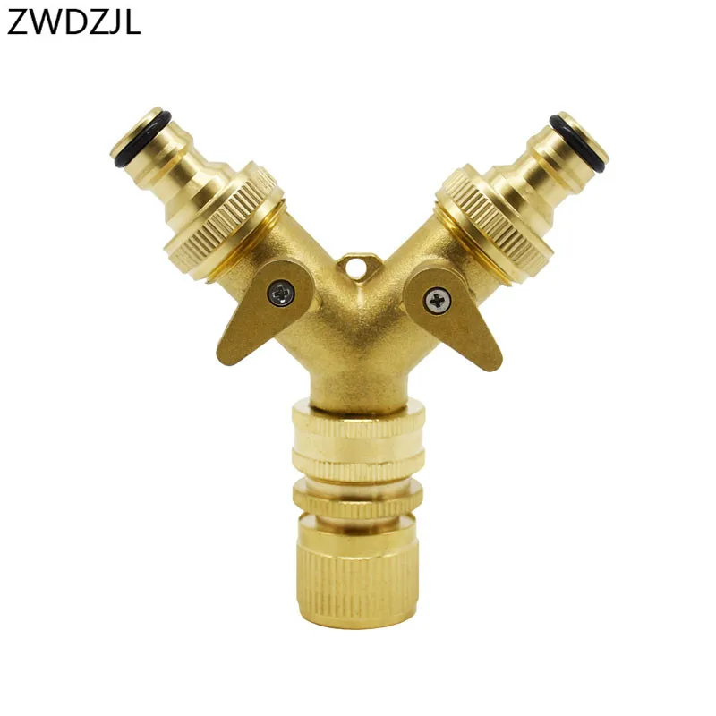 Irrigation Brass 2 way tap Y Connector 5/8 Garden tap Irrigation valve