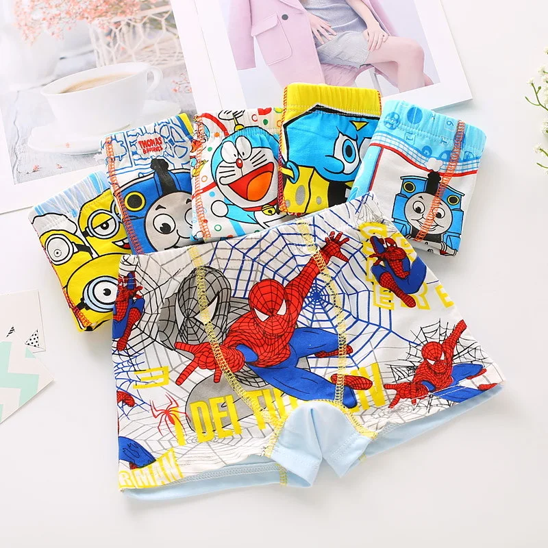 

4pcs/lot boys Underwear Marvel Comic Boxers Underpants super hero Spiderman kids Panties panty Briefs Infant Teenagers boxer