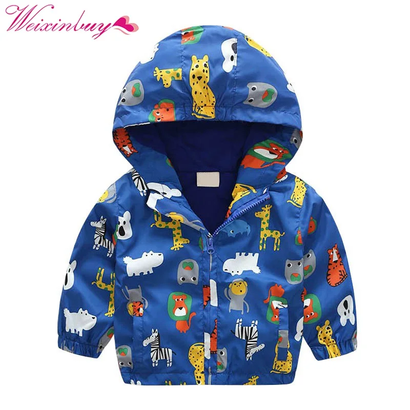 

Kids Boys Spring Jacket Thin Coat Long Sleeve Wind breaker Hoodie Cartoon Jacket Outerwear Baby Boy Clothes 2-6Y