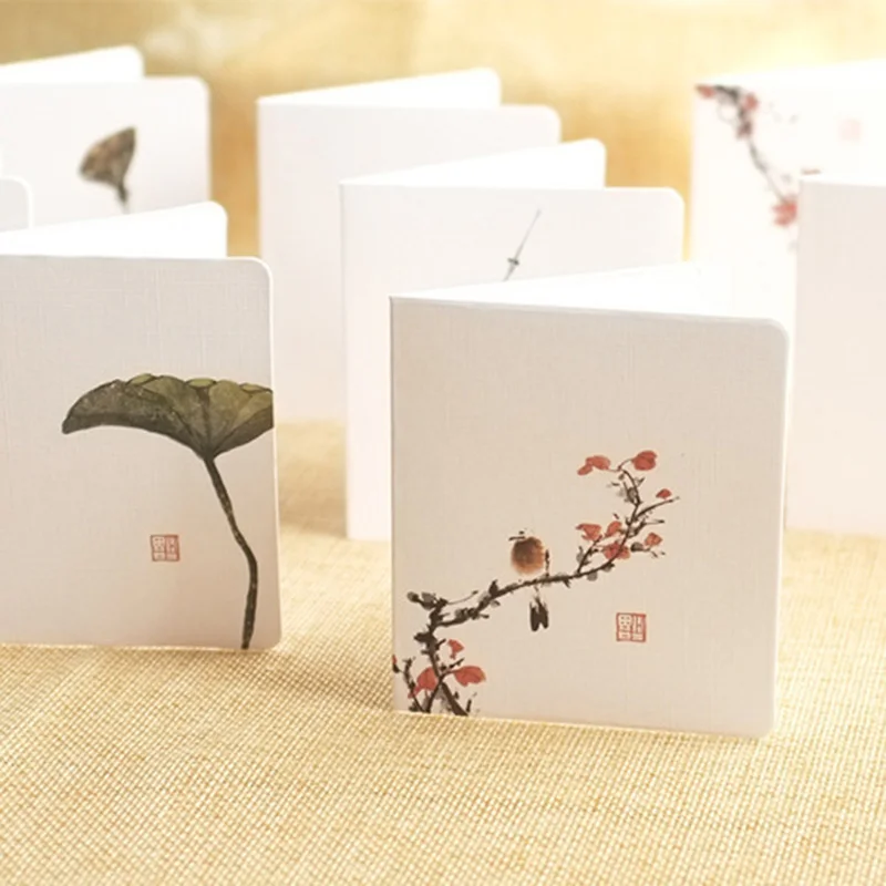 

10Pcs European Creative Flower English Folding Christmas Greeting Card Postcard Letter Envelope Gift Card Set Message Card