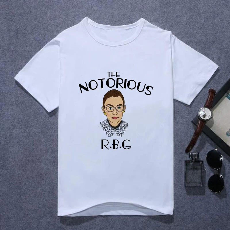 

Notorious RBG t Shirt feminist girl power Ruth Bader Ginsburg t-shirt fashion feminism tee shirt Men summer tops white pink