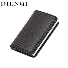 DIENQI, анти вор, мужской кредитный держатель для карт, блокировка Rfid, минималистичный кошелек, сумка, кожа, бизнес, id, держатель для карт, металлический кошелек, carteira
