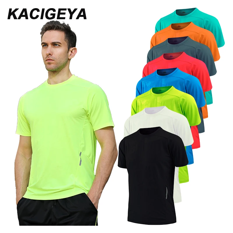 Mens Breathable Quick Dry Loose T Shirt Running Gym Top Sports Training Tee 1212