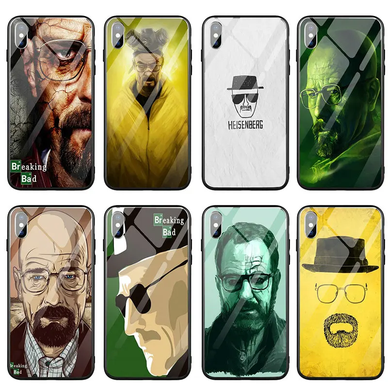 

Tempered Glass Mobile Phone Cases for iPhone 5 5S SE X XR XS Max 7 6 6s 8 Plus Bags Shell Walter White Heisenberg breaking bad