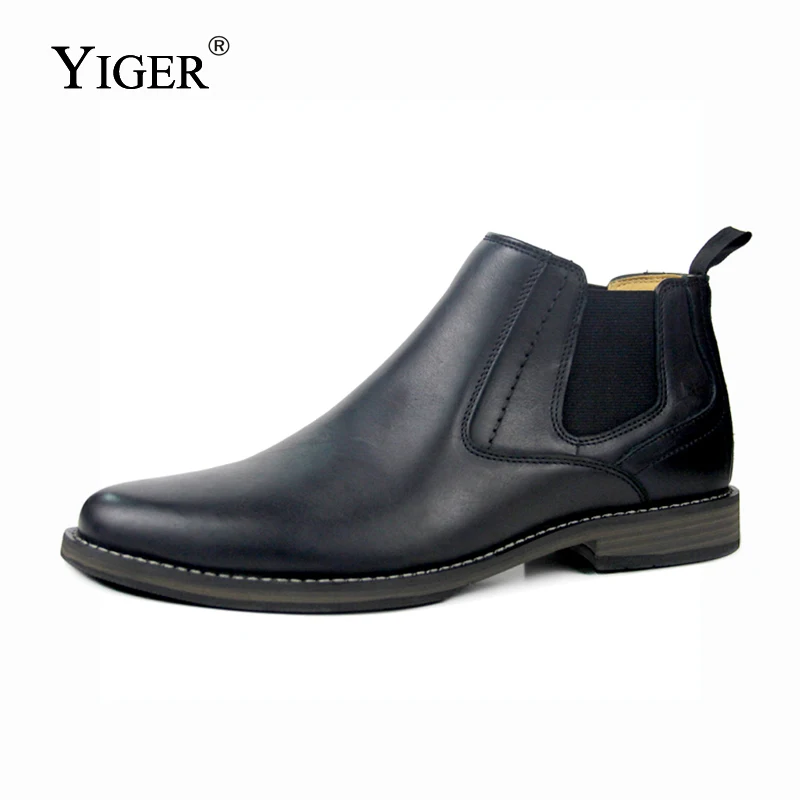 YIGER New Men's Chelsea Boots Ankle boots Genuine Leather Man boots Slip-on Casual Martin boots male Large size men's shoes 0182 YIGER New Men's Chelsea Boots Ankle boots Genuine Leather Man boots Slip-on Casual Martin boots male Large size men's shoes 0182