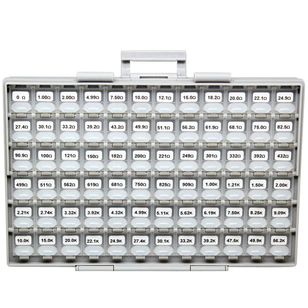 AideTek SMD 0805 комбинированный комплект резисторов 96x100 + конденсаторы 48x50 пластиковая