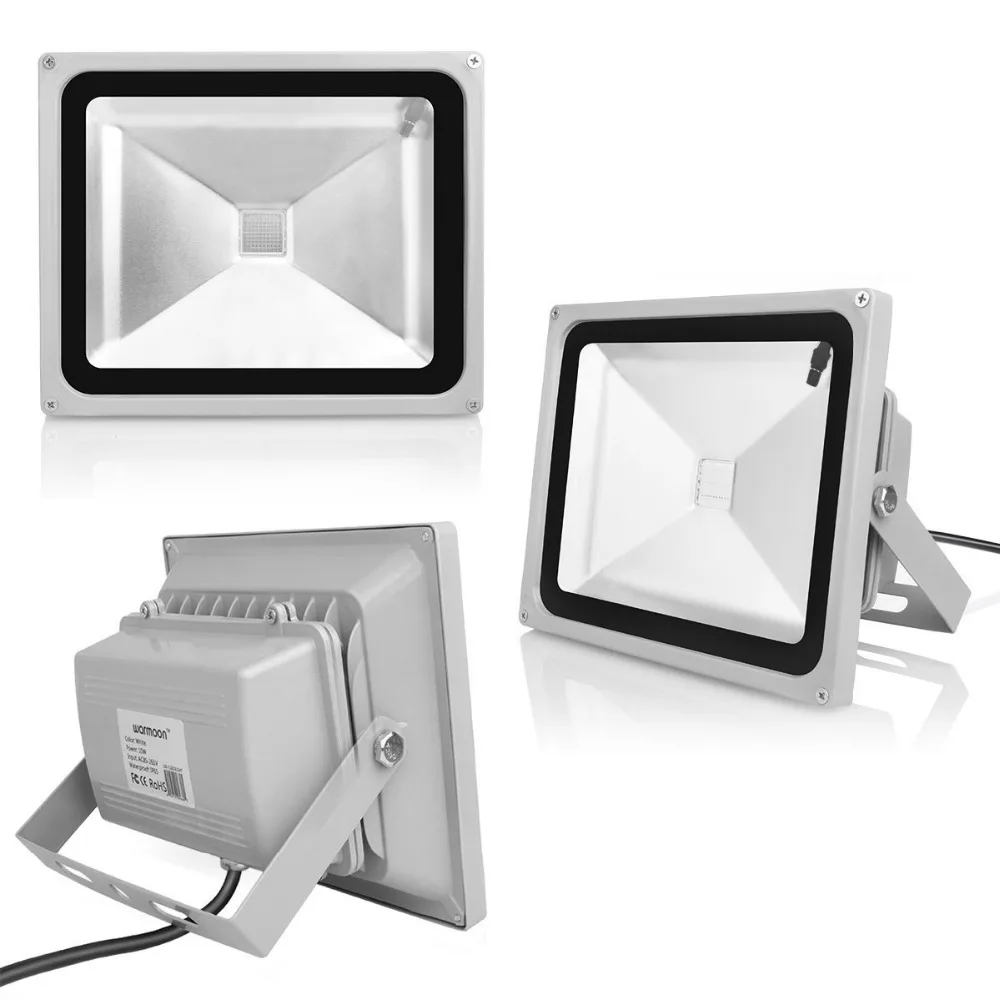 Led Flood Lamps RGB Ip65 Waterproof Floodlights Tree Lights Garden Yard Path Lamp 10W 20W 30W 50W 220V with Remote Controller