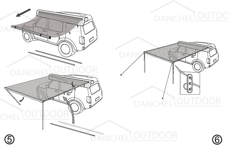 DANCHEL автомобильный боковой тент на крыше тент для автомобиля 4wd водонепроницаемый боковой автомобильный тент солнцезащитный навес