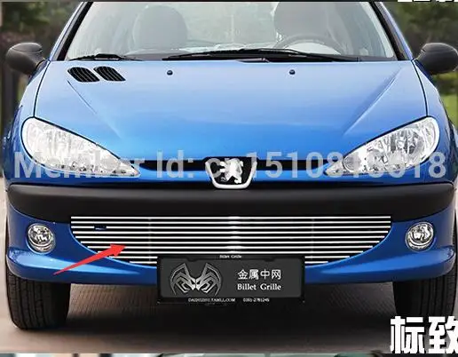 

Stainless steel Car front bumper Mesh Grille Around Trim Racing Grills for Peugeot 206 Quality