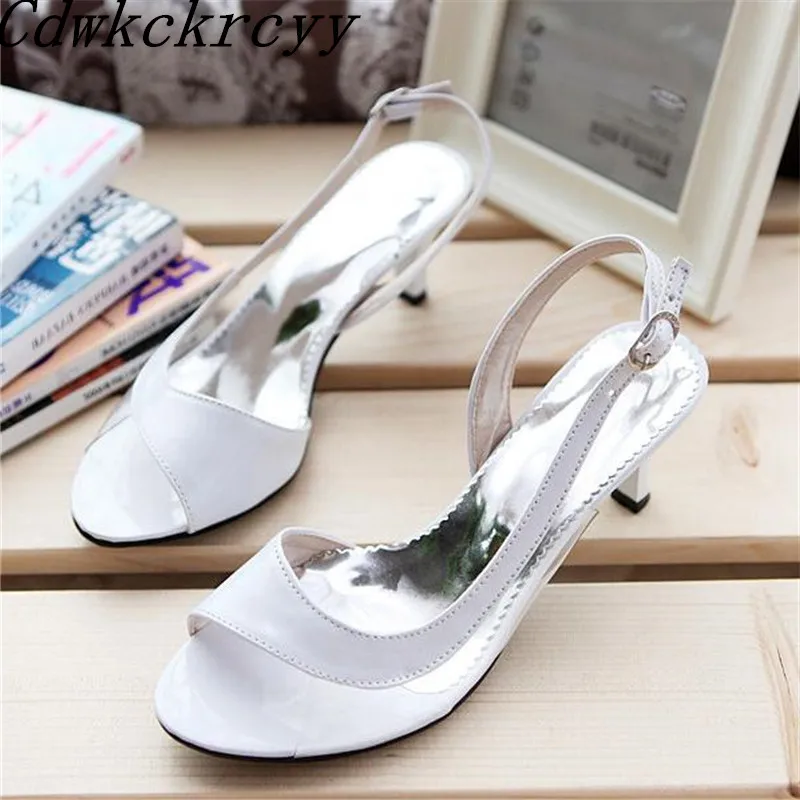 

Summer New pattern fashion transparent crystal Fish mouth Women sandals Simplicity temperament Thick bottom Women sandals 34-45