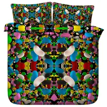 6 Parts Per Set Bed Sheet Set Colorful Jellybean Kaleidoscope